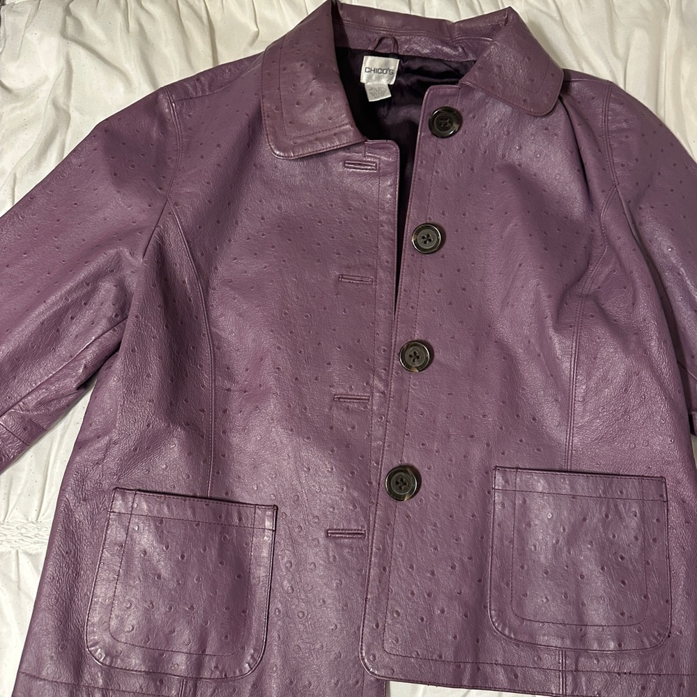 Chico's Lavender Leather Jacket - image 2